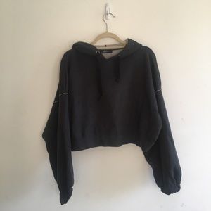 Zara Charcoal Cropped Hoodie